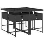 Casa si Gradina - Gradina si terasa - Mobilier exterior - Seturi mobila gradina - Set mobilier de gradina cu perne, 5 piese, negru, poliratan - Infinity.ro