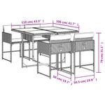 Casa si Gradina - Gradina si terasa - Mobilier exterior - Seturi mobila gradina - Set mobilier de gradina cu perne, 5 piese, negru, poliratan - Infinity.ro