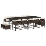 Casa si Gradina - Gradina si terasa - Mobilier exterior - Seturi mobila gradina - Set mobilier de gradina cu perne, 15 piese, maro, poliratan - Infinity.ro