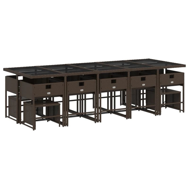 Casa si Gradina - Gradina si terasa - Mobilier exterior - Seturi mobila gradina - Set mobilier de gradina cu perne, 15 piese, maro, poliratan - Infinity.ro