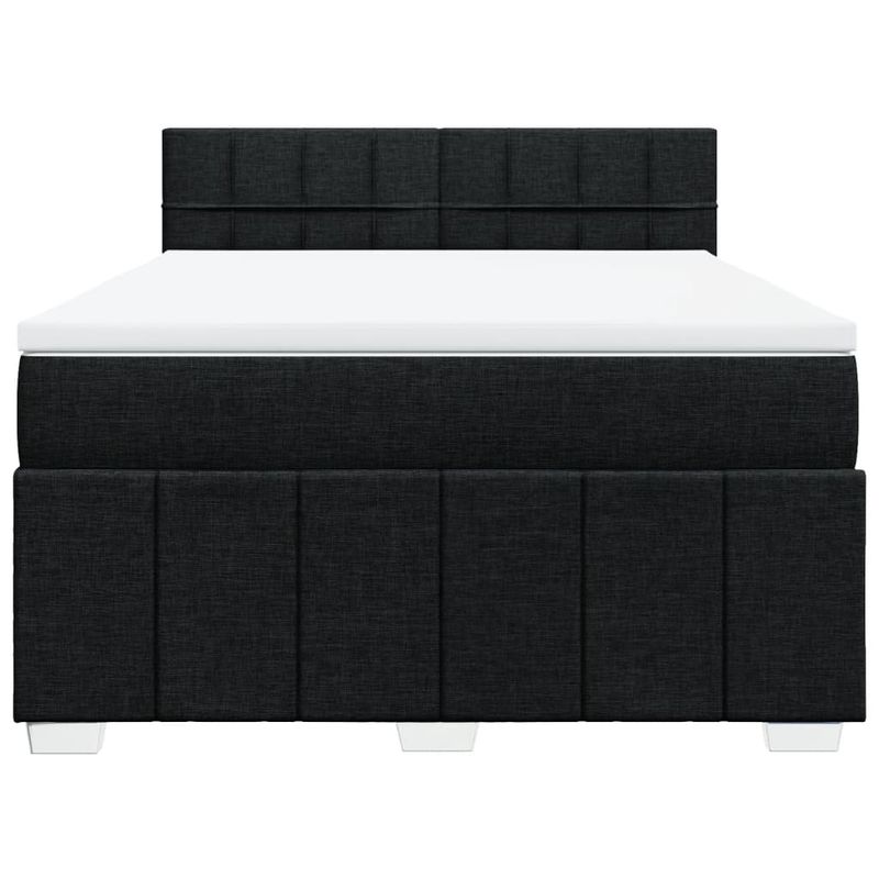 Casa si Gradina - Mobilier - Paturi si accesorii - Paturi - Pat box spring cu saltea, negru, 160x200 cm, textil - Infinity.ro