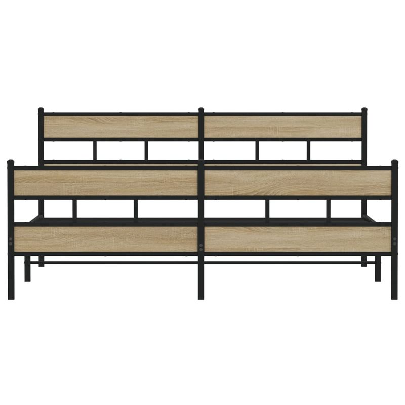 Casa si Gradina - Mobilier - Paturi si accesorii - Paturi - Cadru de pat metalic fara saltea, stejar sonoma, 183x213 cm - Infinity.ro