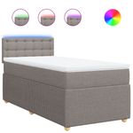 Casa si Gradina - Mobilier - Paturi si accesorii - Paturi - Pat box spring cu saltea, gri taupe, 80x200 cm, textil - Infinity.ro