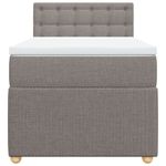 Casa si Gradina - Mobilier - Paturi si accesorii - Paturi - Pat box spring cu saltea, gri taupe, 80x200 cm, textil - Infinity.ro