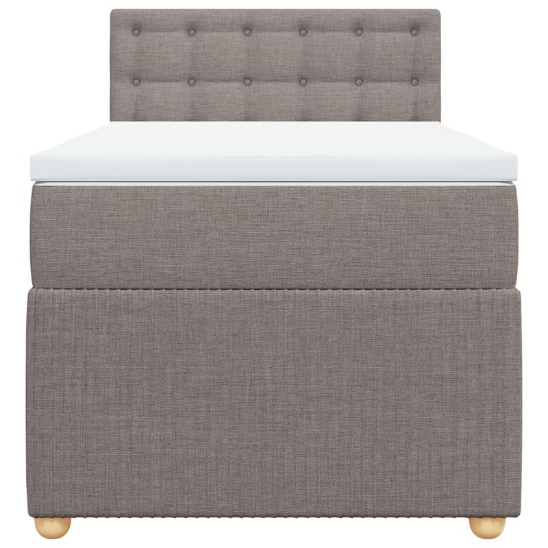 Casa si Gradina - Mobilier - Paturi si accesorii - Paturi - Pat box spring cu saltea, gri taupe, 80x200 cm, textil - Infinity.ro
