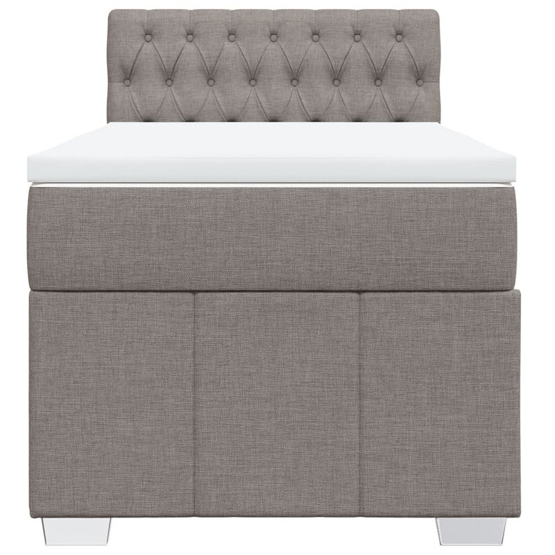 Casa si Gradina - Mobilier - Paturi si accesorii - Paturi - Pat box spring cu saltea, gri taupe, 80x200 cm, textil - Infinity.ro