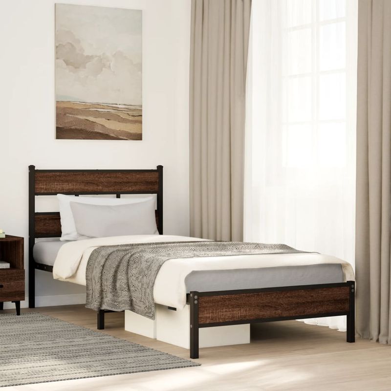 Casa si Gradina - Mobilier - Paturi si accesorii - Paturi - Cadru pat fara saltea, stejar maro 80x200 cm lemn prelucrat - Infinity.ro