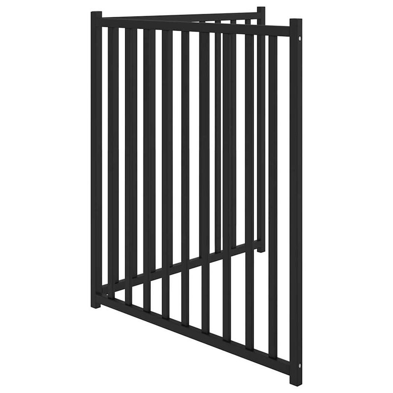 Petshop - Accesorii petshop - Culcusuri si custi - Usi animale - Poarta pentru caini pliabila 2 panouri negru, 160 cm, lemn brad, mărime 80x90x2 cm - Infinity.ro