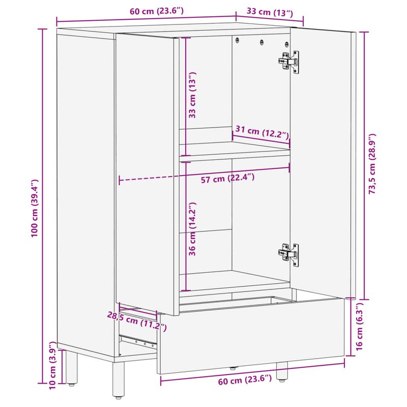 Casa si Gradina - Mobilier - Dulapuri si sifoniere - Dulapuri - Dulap inalt, negru, 60x33x100 cm, lemn prelucrat - Infinity.ro