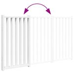 Petshop - Accesorii petshop - Culcusuri si custi - Custi interior si exterior - Poarta pentru caini pliabila 3 panouri, alb, 150 cm, lemn brad, mărime 50x90x2 cm - Infinity.ro