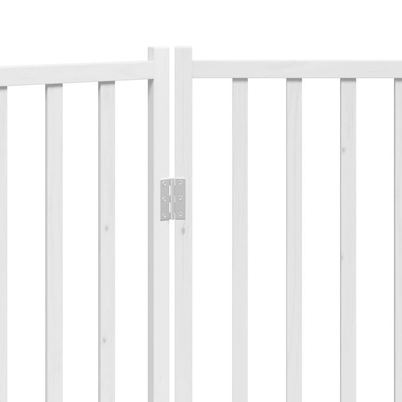 Petshop - Accesorii petshop - Culcusuri si custi - Custi interior si exterior - Poarta pentru caini pliabila 3 panouri, alb, 150 cm, lemn brad, mărime 50x90x2 cm - Infinity.ro