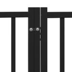 Petshop - Accesorii petshop - Culcusuri si custi - Custi interior si exterior - Poarta caini pliabila cu usa 10 panouri negru 800 cm, lemn plop - Infinity.ro