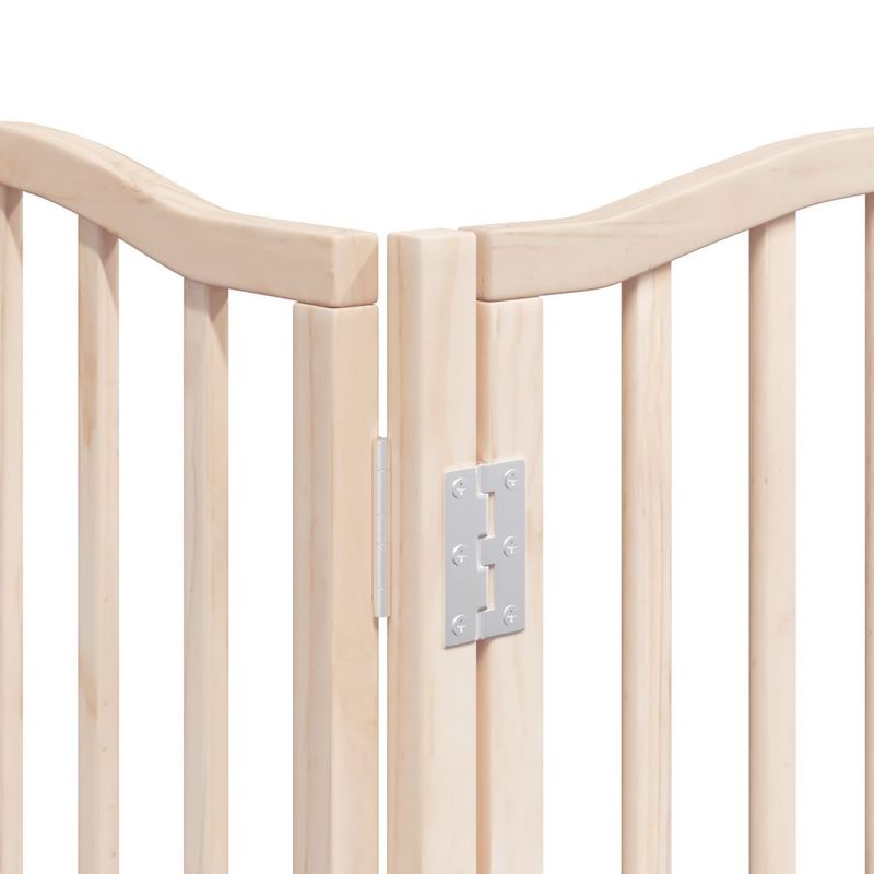 Petshop - Accesorii petshop - Culcusuri si custi - Custi interior si exterior - Poarta de caini pliabila cu usa, 12 panouri, 600 cm, lemn plop - Infinity.ro