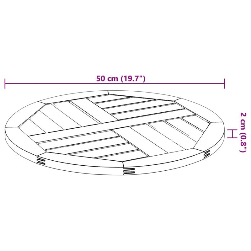 Casa si Gradina - Mobilier - Feronerie si accesorii mobila - Blat de masa rotund, Ø50x2 cm, lemn masiv de acacia - Infinity.ro