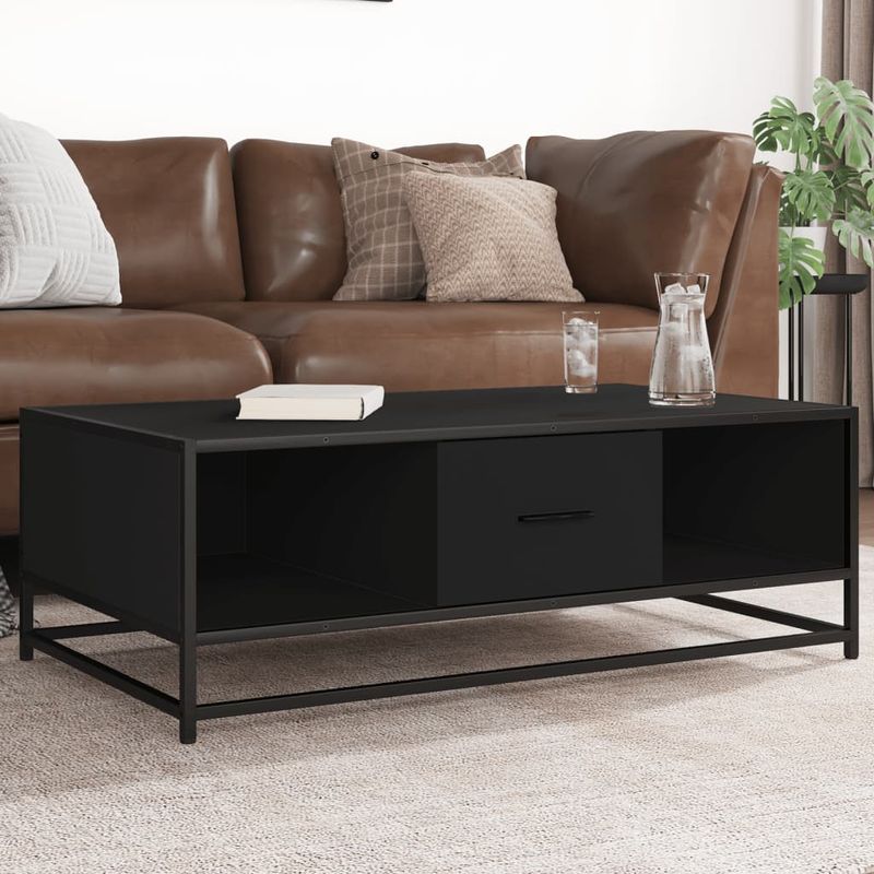 Casa si Gradina - Mobilier - Mese si birouri - Masute de cafea - Masuta de cafea, negru, 100x57x35 cm, lemn prelucrat si metal - Infinity.ro