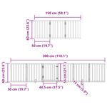 Petshop - Accesorii petshop - Culcusuri si custi - Custi interior si exterior - Poarta caini pliabila cu usa 15 panouri, alb, 750 cm, lemn plop - Infinity.ro