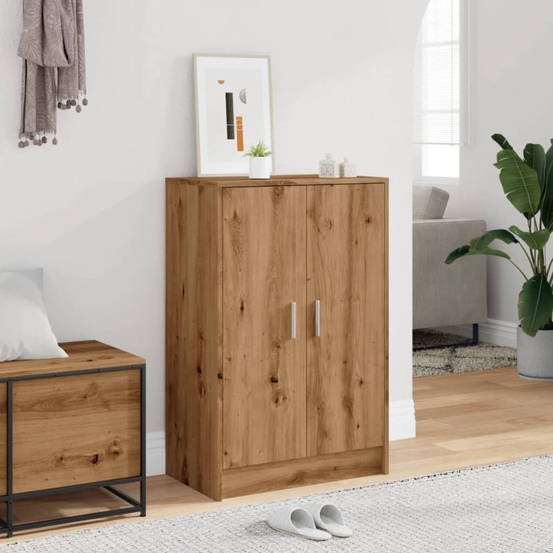 Casa si Gradina - Mobilier - Organizare si depozitare - Organizator incaltaminte - Pantofar, stejar artizanal, 60x35x92 cm lemn prelucrat, model shoe cabinet with door - Infinity.ro