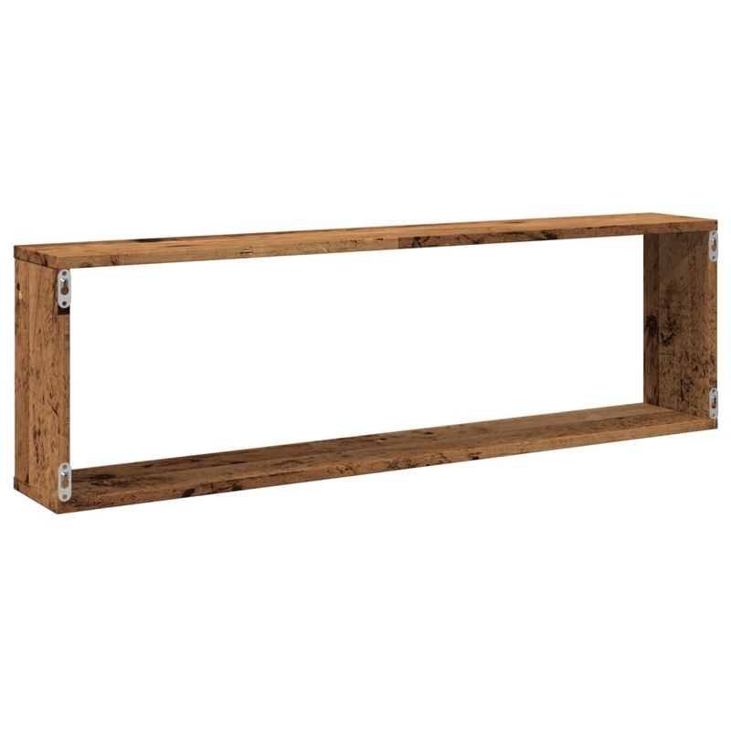 Casa si Gradina - Mobilier - Biblioteci si rafturi - Rafturi - Rafturi de perete cub, 2 buc., lemn vechi, 100x15x30 cm, lemn - Infinity.ro