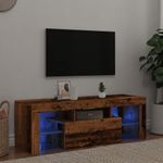 Casa si Gradina - Mobilier - Comode si corpuri - Comode - Dulap TV cu lumini LED lemn vechi 120x36,5x40 cm lemn prelucrat - Infinity.ro