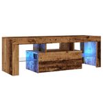 Casa si Gradina - Mobilier - Comode si corpuri - Comode - Dulap TV cu lumini LED lemn vechi 120x36,5x40 cm lemn prelucrat - Infinity.ro