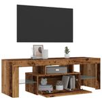 Casa si Gradina - Mobilier - Comode si corpuri - Comode - Dulap TV cu lumini LED lemn vechi 120x36,5x40 cm lemn prelucrat - Infinity.ro