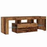 Casa si Gradina - Mobilier - Comode si corpuri - Comode - Dulap TV cu lumini LED lemn vechi 120x36,5x40 cm lemn prelucrat - Infinity.ro