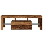 Casa si Gradina - Mobilier - Comode si corpuri - Comode - Dulap TV cu lumini LED lemn vechi 120x36,5x40 cm lemn prelucrat - Infinity.ro