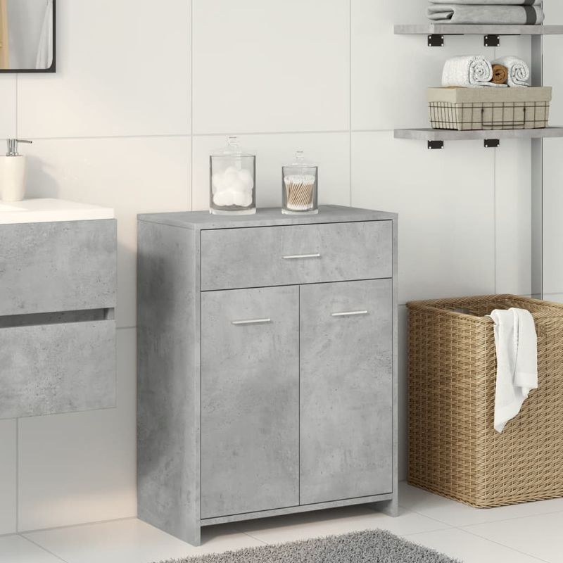 Casa si Gradina - Mobilier - Mobilier baie - Comode baie - Dulap de baie, gri beton, 60 x 33 x 80 cm, PAL - Infinity.ro