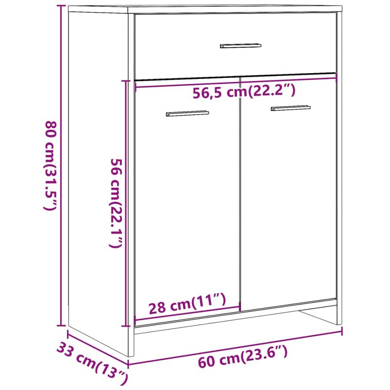 Casa si Gradina - Mobilier - Mobilier baie - Comode baie - Dulap de baie, gri beton, 60 x 33 x 80 cm, PAL - Infinity.ro