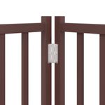 Petshop - Accesorii petshop - Culcusuri si custi - Custi interior si exterior - Poarta caini pliabila cu usa 9 panouri maro, 450 cm, lemn plop - Infinity.ro