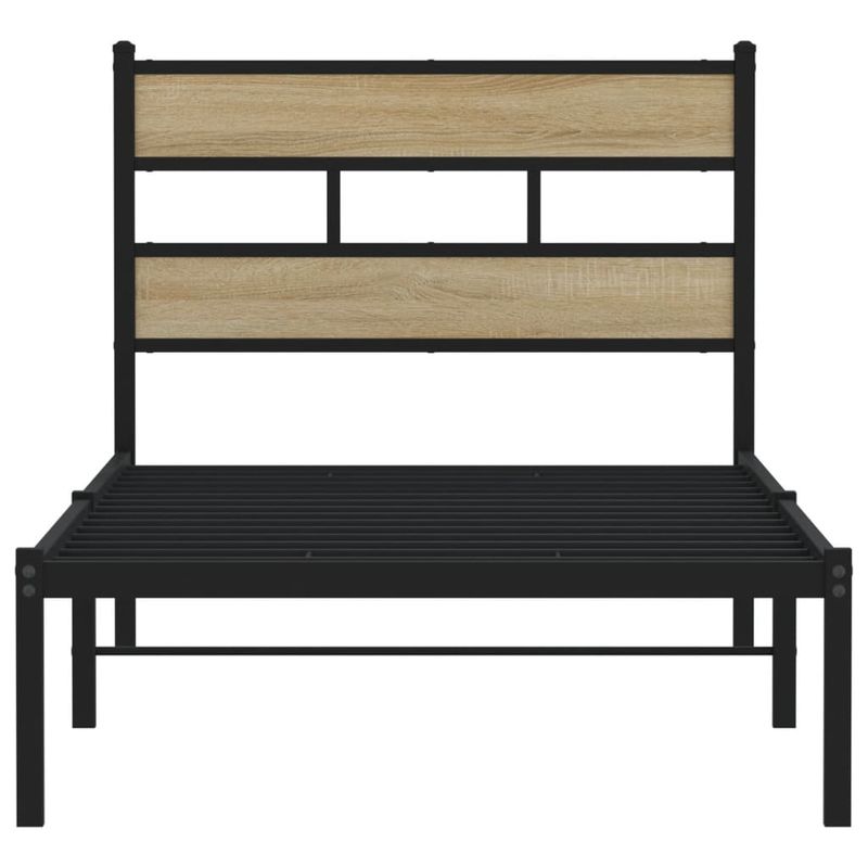 Casa si Gradina - Mobilier - Paturi si accesorii - Paturi - Cadru pat metalic fara saltea, stejar sonoma, 107x203 cm - Infinity.ro