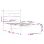 Casa si Gradina - Mobilier - Paturi si accesorii - Paturi - Cadru pat metalic fara saltea, stejar sonoma, 107x203 cm - Infinity.ro
