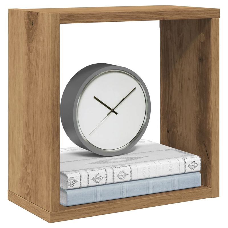Casa si Gradina - Mobilier - Biblioteci si rafturi - Rafturi - Rafturi de perete cub 4 buc. stejar artizanal, 30x15x30 cm lemn - Infinity.ro