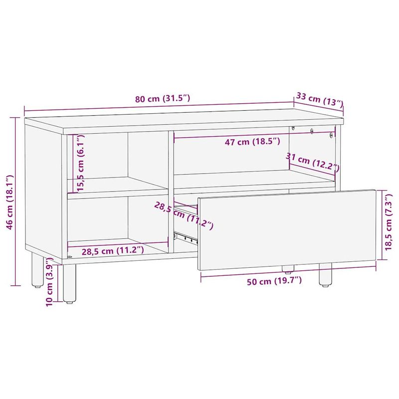 Casa si Gradina - Mobilier - Dulapuri si sifoniere - Dulapuri - Dulap TV, negru, 80x33x46 cm, lemn prelucrat - Infinity.ro