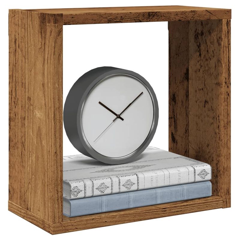 Casa si Gradina - Mobilier - Biblioteci si rafturi - Rafturi - Rafturi de perete cub, 4 buc., lemn vechi, 30x15x30 cm lemn - Infinity.ro