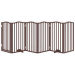 Petshop - Accesorii petshop - Culcusuri si custi - Custi interior si exterior - Poarta caini pliabila cu usa 6 panouri maro, 300 cm, lemn plop - Infinity.ro