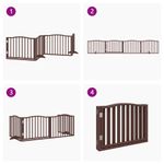 Petshop - Accesorii petshop - Culcusuri si custi - Custi interior si exterior - Poarta caini pliabila cu usa 4 panouri maro, 320 cm, lemn plop - Infinity.ro