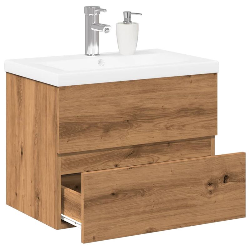 Casa si Gradina - Mobilier - Mobilier baie - Comode baie - Dulap cu chiuveta incorporata lemn artizanal 61x39,5x49 cm - Infinity.ro