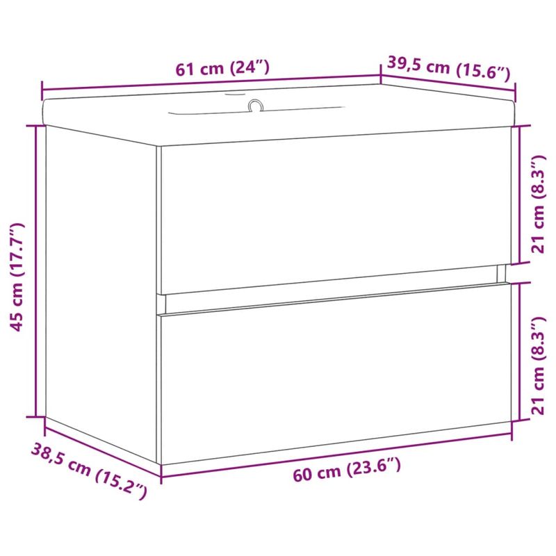 Casa si Gradina - Mobilier - Mobilier baie - Comode baie - Dulap cu chiuveta incorporata lemn artizanal 61x39,5x49 cm - Infinity.ro