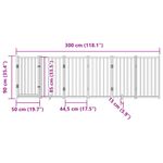 Petshop - Accesorii petshop - Culcusuri si custi - Custi interior si exterior - Poarta de caini pliabila cu usa, 6 panouri, 300 cm, lemn brad, mărime 50x90x2 cm - Infinity.ro