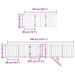 Petshop - Accesorii petshop - Culcusuri si custi - Custi interior si exterior - Poarta caini pliabila cu usa, 9 panouri, alb, 450 cm, lemn plop - Infinity.ro