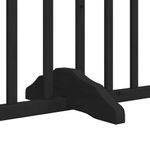 Petshop - Accesorii petshop - Culcusuri si custi - Custi interior si exterior - Poarta caini pliabila cu usa 10 panouri negru 800 cm, lemn plop - Infinity.ro