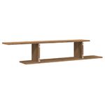Casa si Gradina - Mobilier - Biblioteci si rafturi - Rafturi - Raft TV montat pe perete stejar artizanal 125x18x23 cm lemn - Infinity.ro