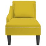 Casa si Gradina - Mobilier - Scaune si fotolii - Fotolii - Sezlong cu perna si cotiera dreapta, galben, catifea - Infinity.ro