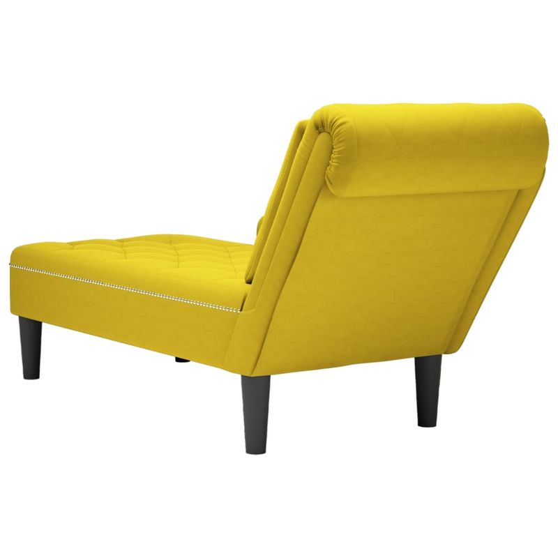 Casa si Gradina - Mobilier - Scaune si fotolii - Fotolii - Sezlong cu perna si cotiera dreapta, galben, catifea - Infinity.ro