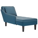 Casa si Gradina - Mobilier - Scaune si fotolii - Fotolii - Sezlong cu perna si cotiera dreapta, albastru, catifea - Infinity.ro