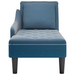 Casa si Gradina - Mobilier - Scaune si fotolii - Fotolii - Sezlong cu perna si cotiera dreapta, albastru, catifea - Infinity.ro