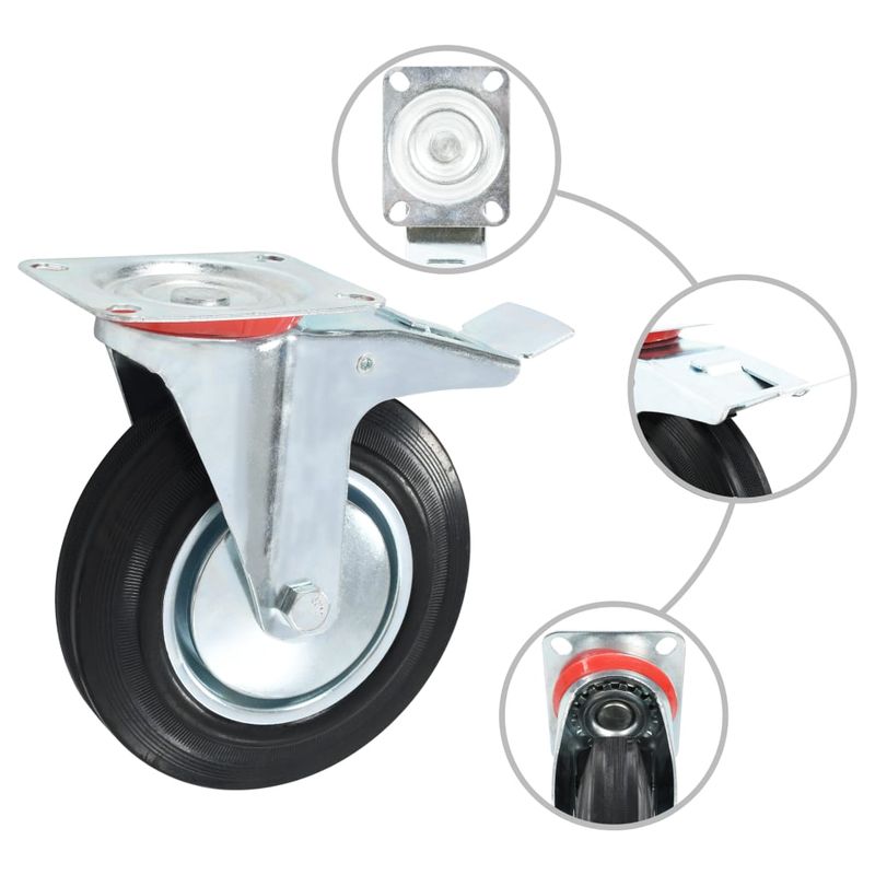 Casa si Gradina - Constructii - Depozitare, transport si protectie - Accesorii echipamente pentru transport si ridicat - Roti pivotante, 16 buc., 200 mm - Infinity.ro