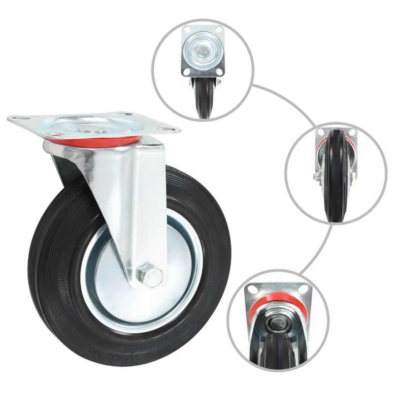 Casa si Gradina - Constructii - Depozitare, transport si protectie - Accesorii echipamente pentru transport si ridicat - Roti pivotante, 16 buc., 200 mm - Infinity.ro
