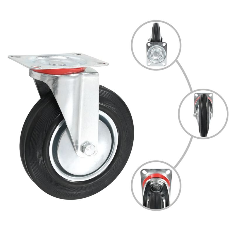 Casa si Gradina - Constructii - Depozitare, transport si protectie - Accesorii echipamente pentru transport si ridicat - Roti pivotante, 24 buc., 200 mm - Infinity.ro